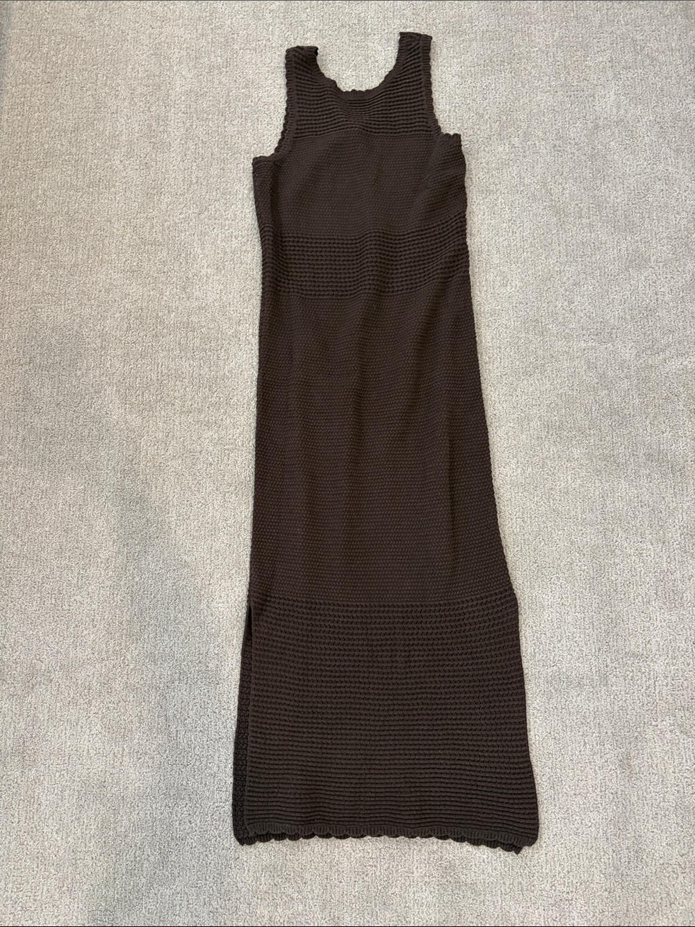 French Connection Dark Brown Sleeveless Knit Maxi Dress